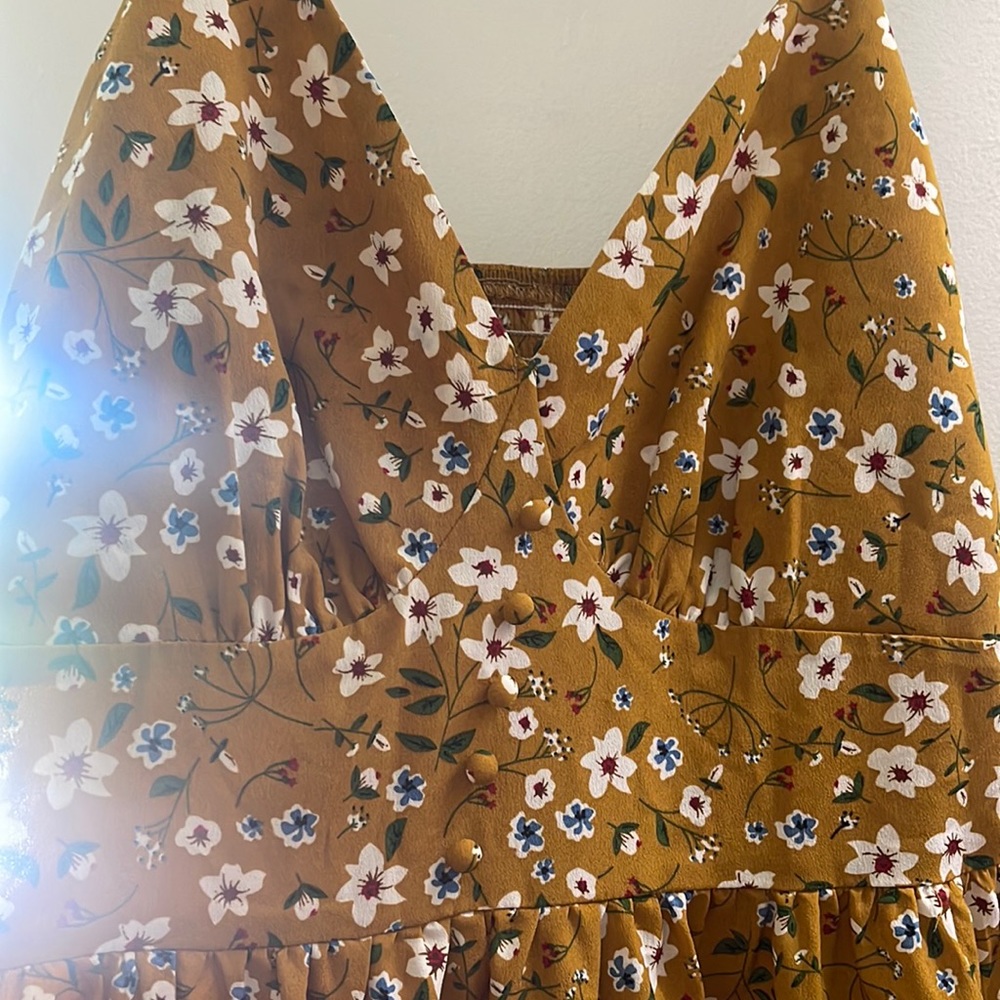 SHEIN yellow floral dress, 1XL